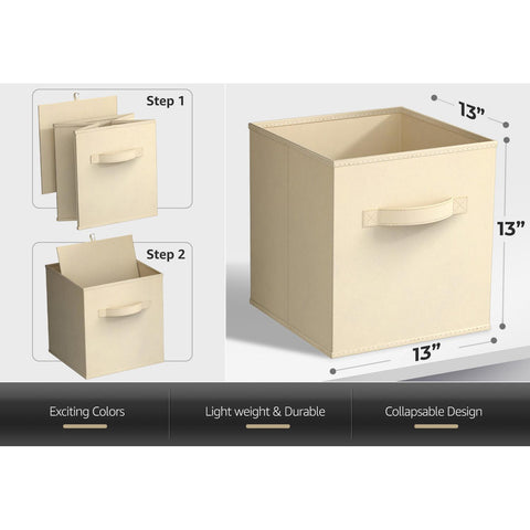 13" Large Cube Storage Bins (6 Pack Solid)