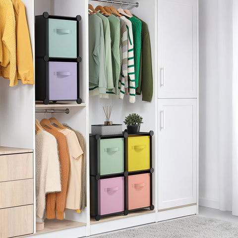 Cube Storage Organizer with Fabric Storage Bins