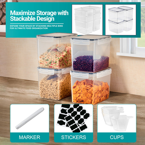 Large Narrow Food Storage Containers (Pack of 4)