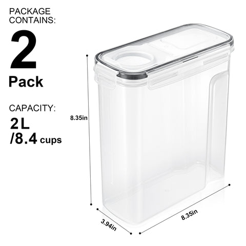 Narrow Airtight Food Storage Dispensers (2 Pack)