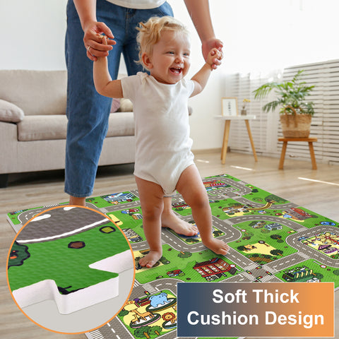 Floor Traffic Play Mat Interlocking Set (9 Pc)