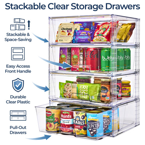 Stackable Pull-Out Drawer Bins