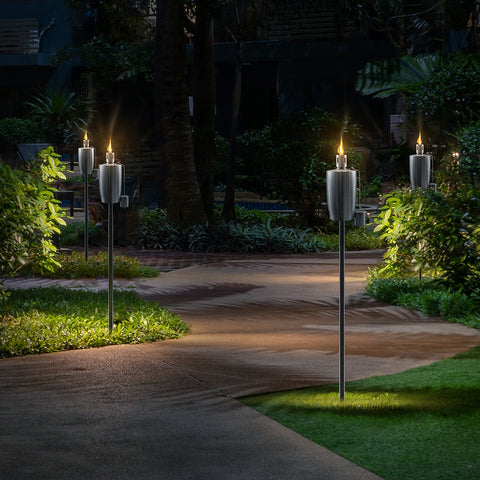 Matney Outdoor Decorative Torches - Set of 4 (Cylinder)
