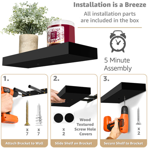 Wall Mounted Floating Shelves (5 Pack)