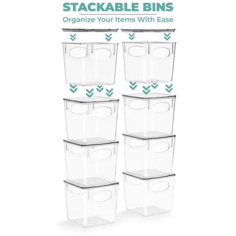 Clear Plastic Bins w/ Lids for Cleaning Supplies (Small)