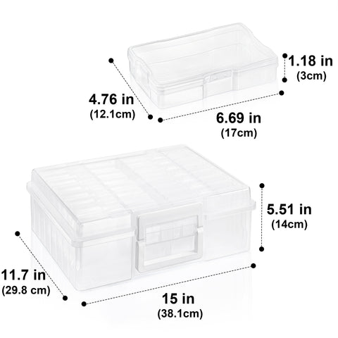 Clear Photograph Organizer Box with 16 Cases