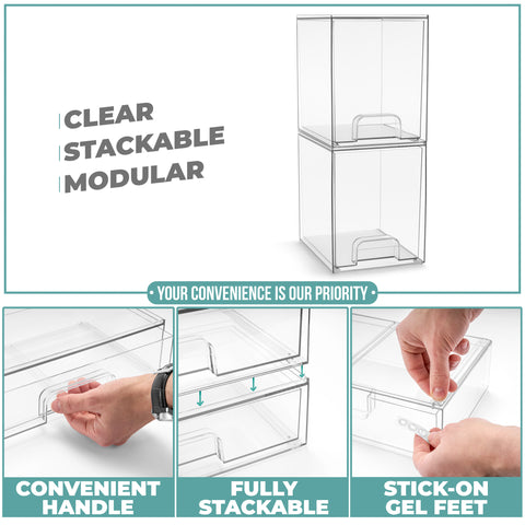 Acrylic Organizer Storage Drawers (2 Tall Drawer)