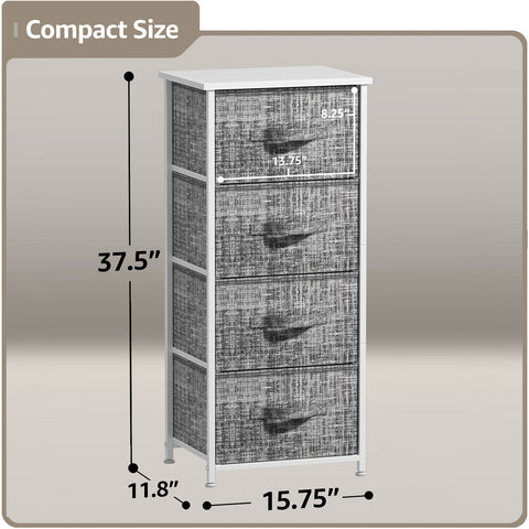 4 Drawer Vertical Short Nightstand