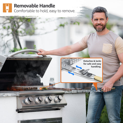Large Stainless Steel Barbecue Grilling Basket