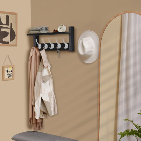 Coat Hooks Wall Mount Floating Shelf (Large & XL)