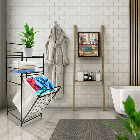 Bathroom Tower Shelf Hamper