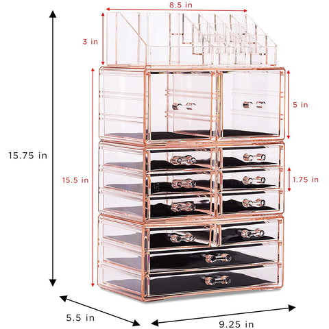 Makeup Organizer Case (12 drawer 4Pc)