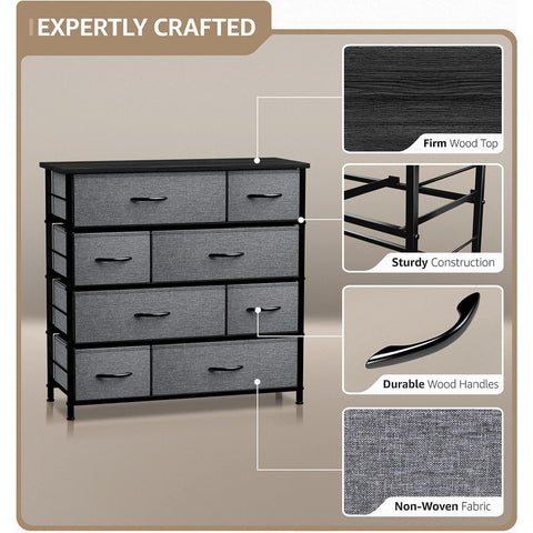 8 Drawer Wide Dresser