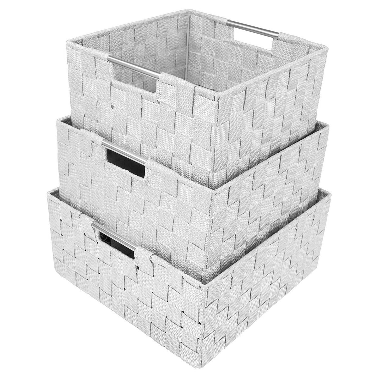 Double Woven Basket Bin Set (3 Pack)