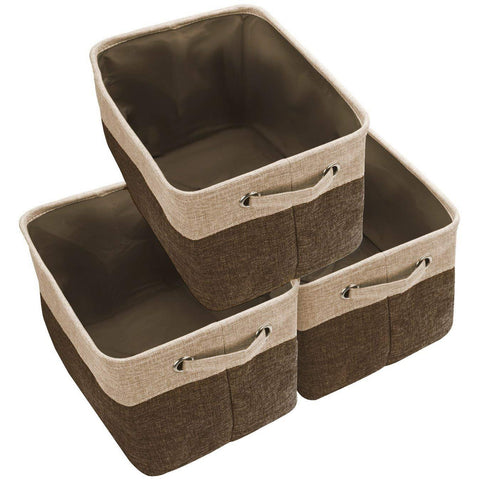 Twill Rope Fabric Storage Bins for Shelves (6 Pack)