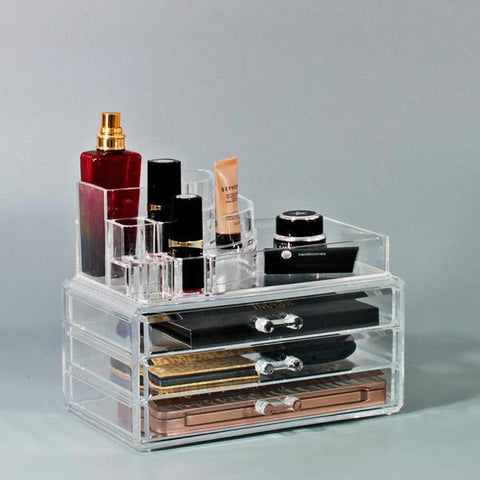 Round Top Makeup Organizer Set (3 Drawer)