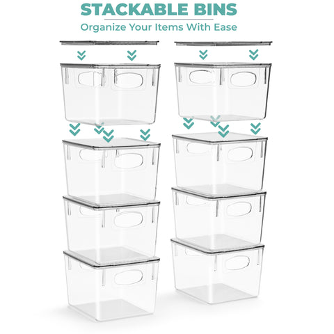 Plastic Bins with Lid Set (Medium)