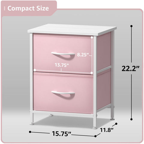 2 Drawer Display Nightstand (Set of 2)