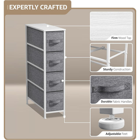 4 Drawer Narrow Storage Tower