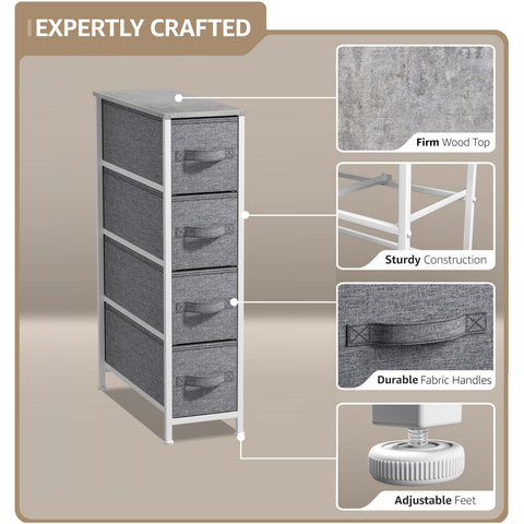 4 Drawer Narrow Storage Tower