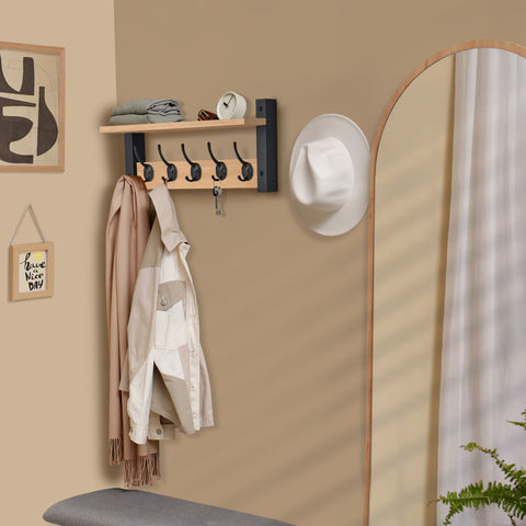 Coat Hooks Wall Mount Floating Shelf (Large & XL)