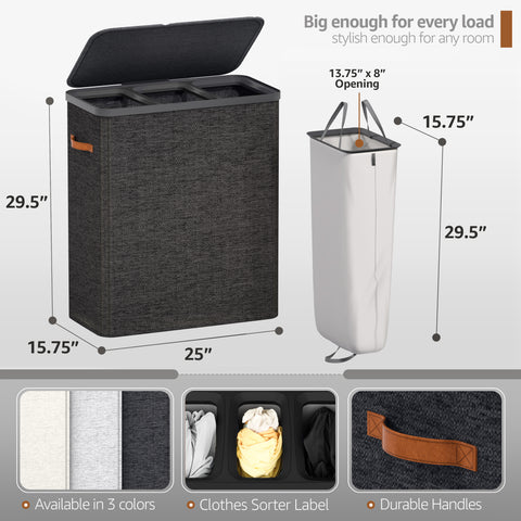 Collapsible Laundry Hamper with Lid - Sorbus Home