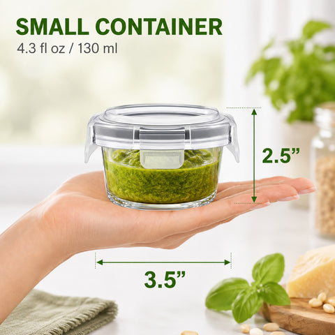 6-Pack Glass Meal Prep Containers with Lids