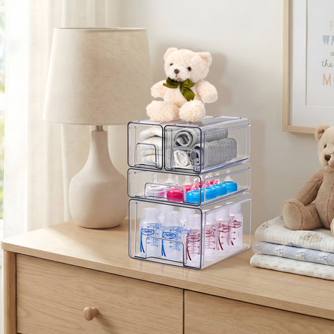 Clear Storage Drawers Case with Handles