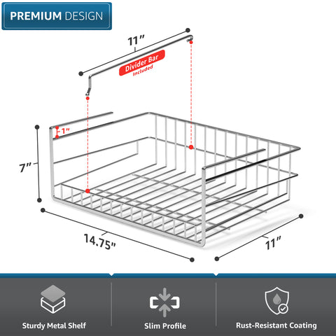 Under Cabinet Multipurpose Storage Metal Shelf