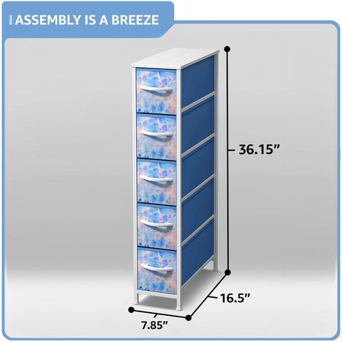 5 Drawer Narrow Storage Tower