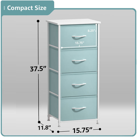 4 Drawer Vertical Short Nightstand