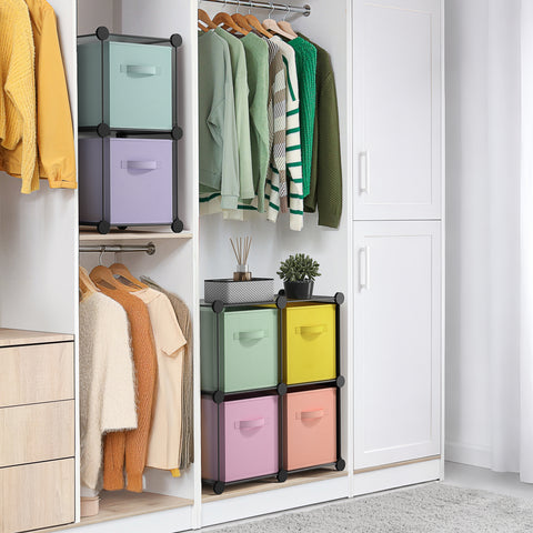 Cube Storage Organizer with Fabric Storage Bins
