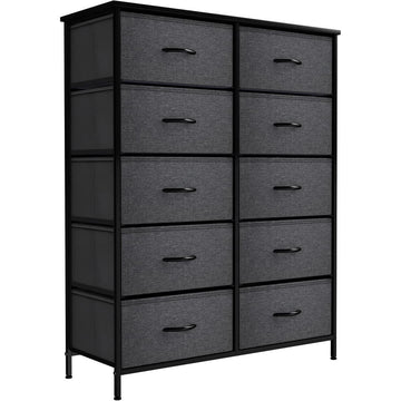 Sorbus Dresser with 10 Faux Wood Drawers,Greige