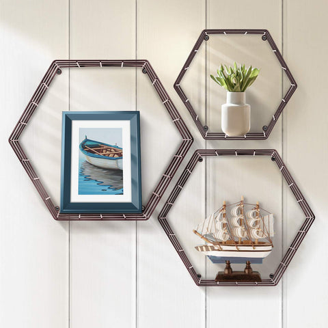 Hexagon Floating Shelves (Set of 3)