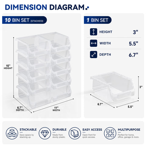 Open Front Garage Storage Bin (Small)