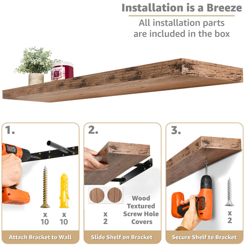 Extra Long Floating Shelves (Set of 2)