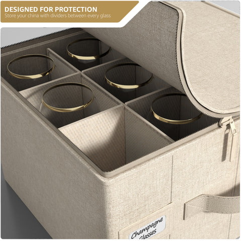 China Storage Champagne Glass Container Dinnerware Organizer (1 Piece)