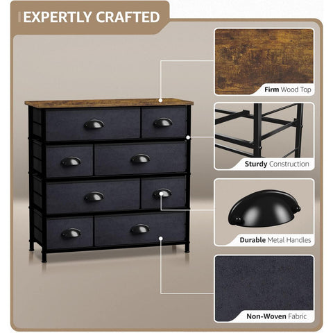 8 Drawer Wide Dresser