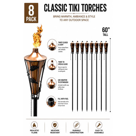Matney refillable metal torches (4 Pack)
