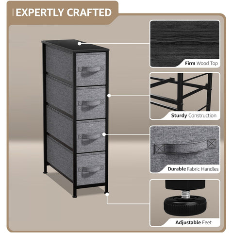 4 Drawer Narrow Storage Tower