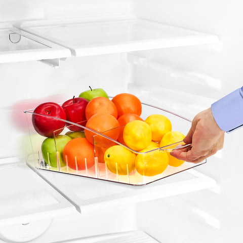 Curved Clear Organizing Bins on Wheels