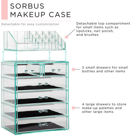 Makeup Organizer Set Tray (6 Drawer)