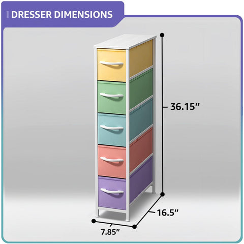 5 Drawer Narrow Storage Tower