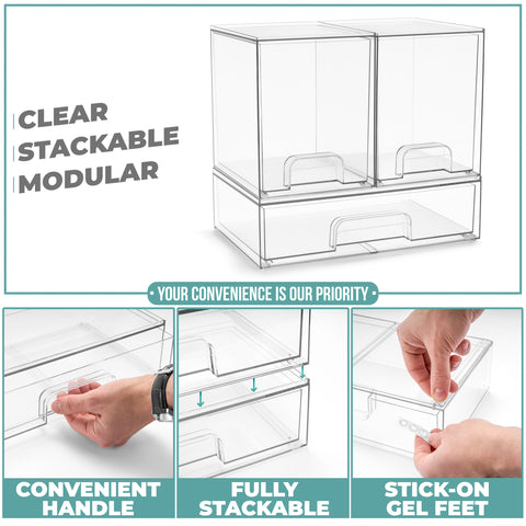 Acrylic Organizer Storage Drawers (3 Drawer)