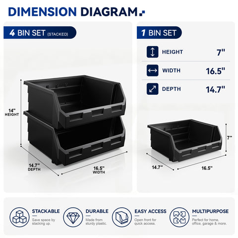 Open Front Garage Storage Bin (Extra-Large)