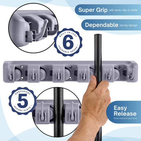 Wall-Mounted Garage & Garden Tool Organizer