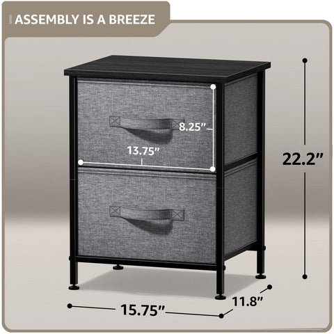 2 Drawer Display Nightstand