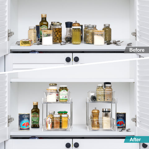 2-Tier Pull-Out Kitchen Organizers
