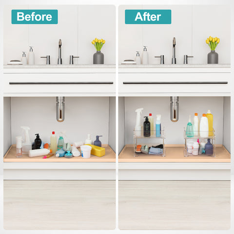2-Tier Pull-Out Cleaning Organizers
