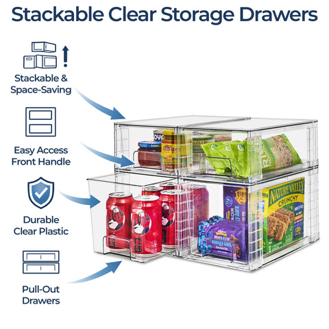 Stackable Pull-Out Drawer Bins